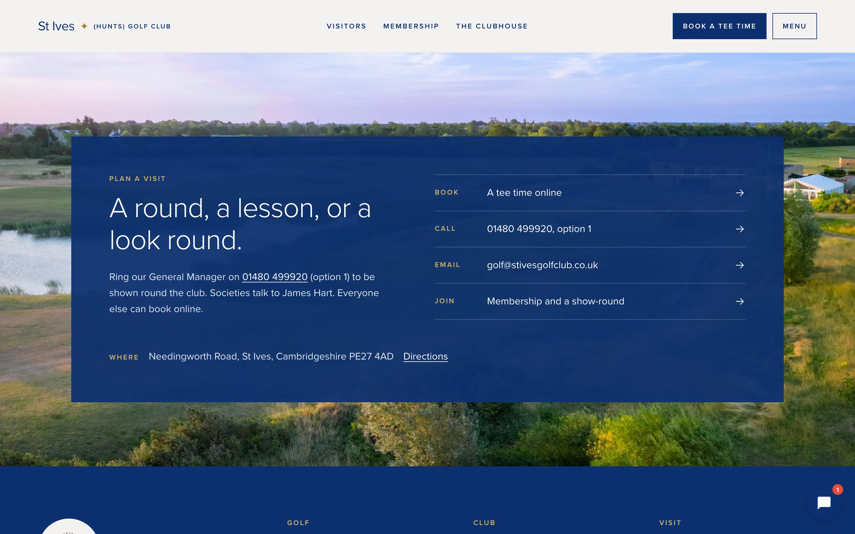 Clubroom on a computer: plan a visit