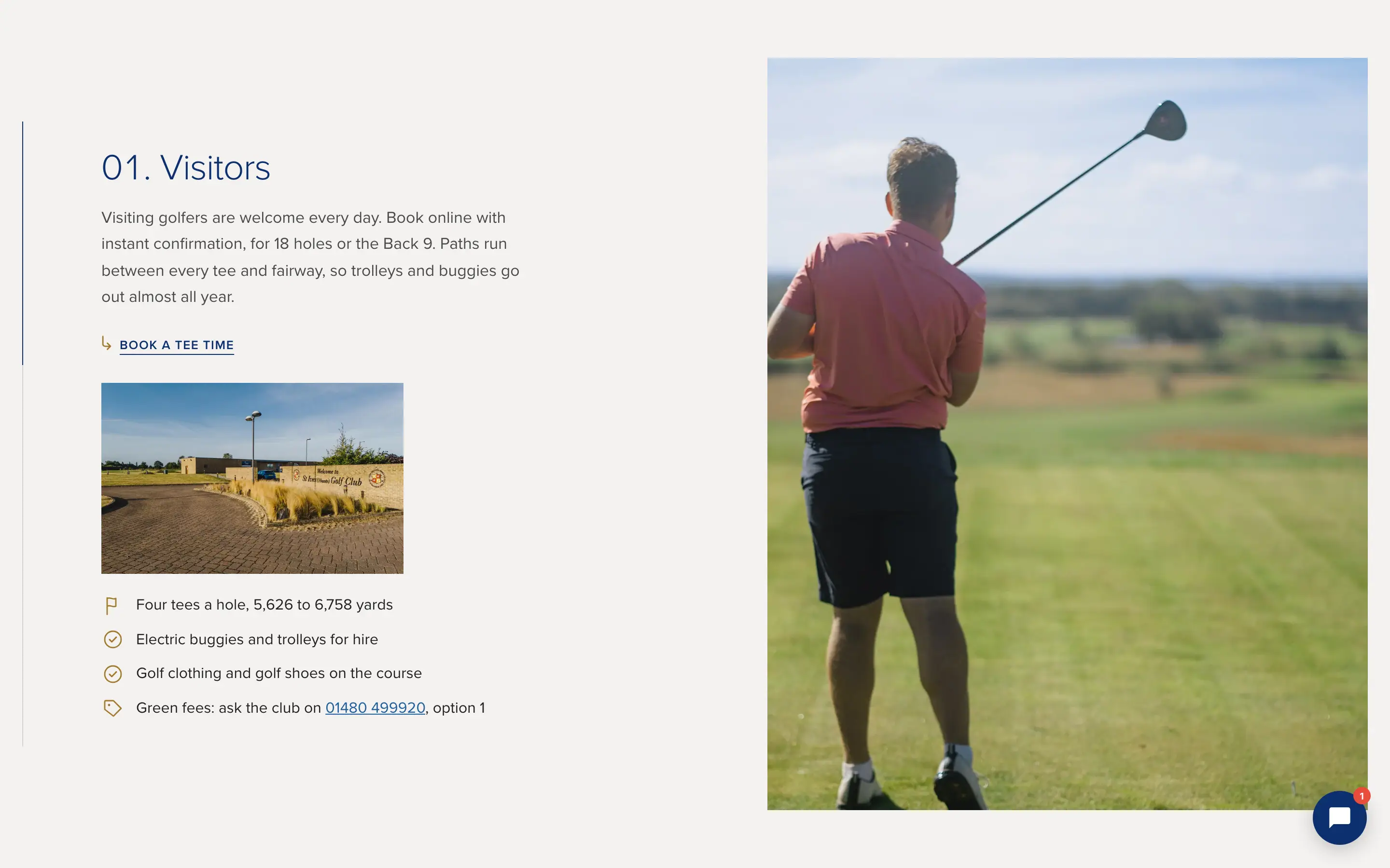 Poster on a computer: a way in for every golfer