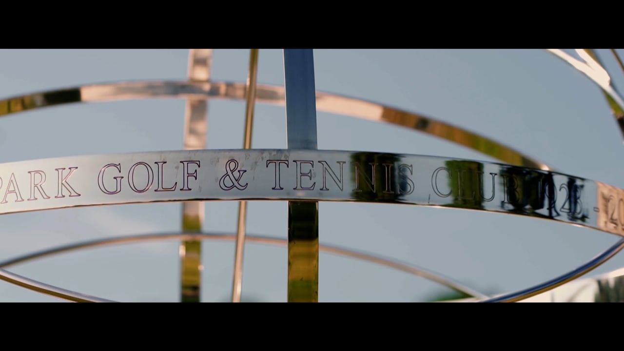 Opening frame from the Moor Park promotional film, showing the club's engraved metal sign.